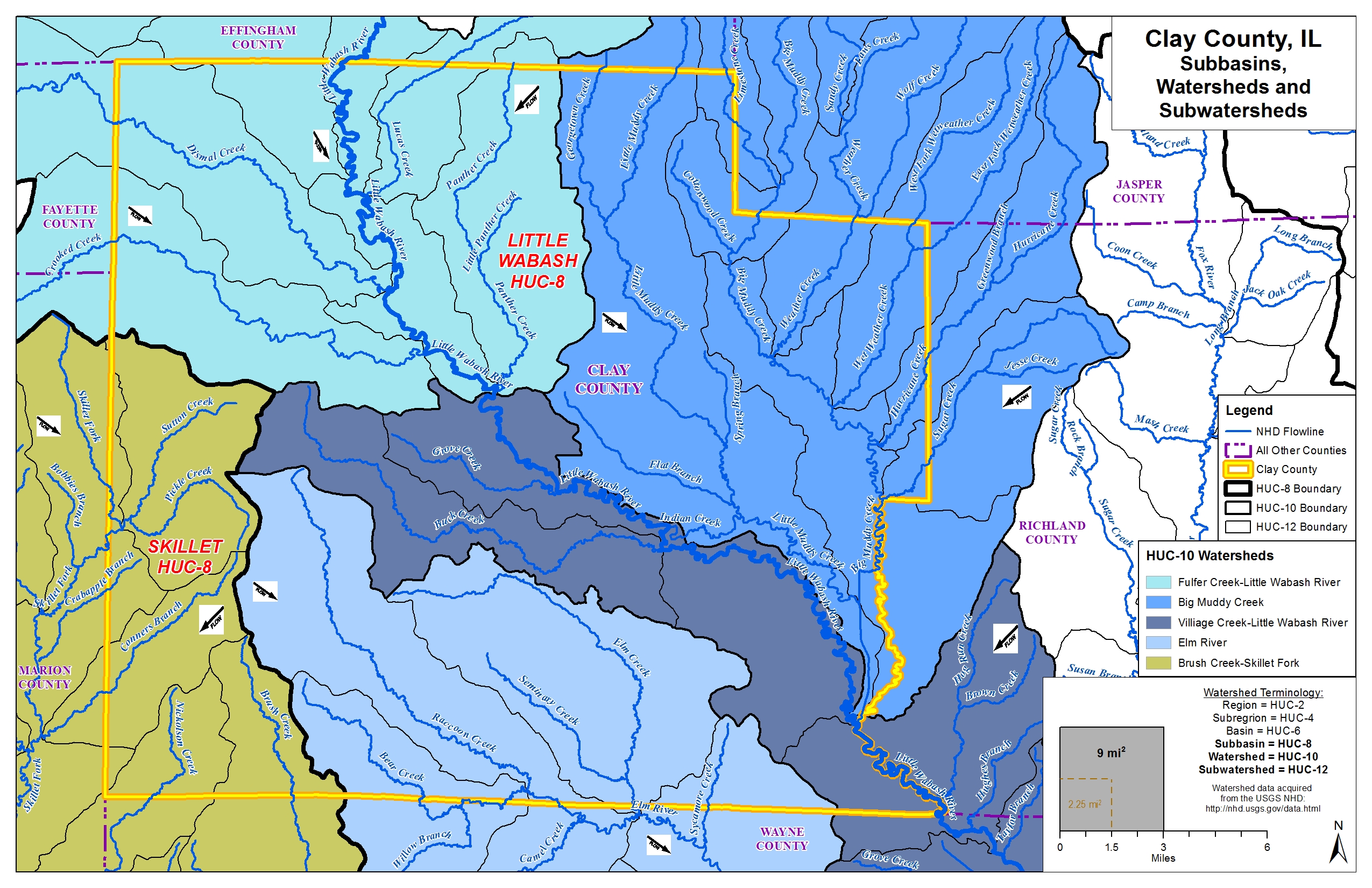 County HUC 8-10-12 Map