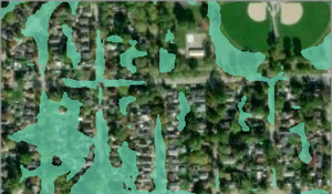 map of topographic wetness index