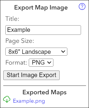 Screenshot of Map Export pane