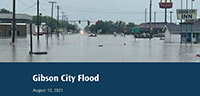 flooded main street in Gibson City, IL