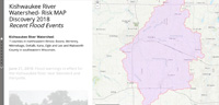 map of affected kishwaukee river watershed highlighted