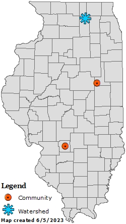 Illinois map with dots on storymap locations