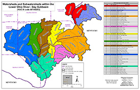 colored areas of the Lower Ohio-Bay River watershed