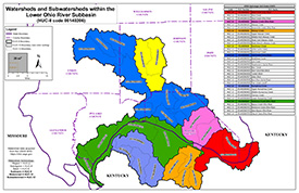colored areas of the Lower Ohio River watershed