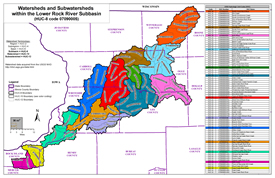 colored areas of Lower Rock River watershed