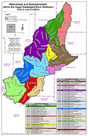 colored areas of the Upper Kaskaskia River watershed